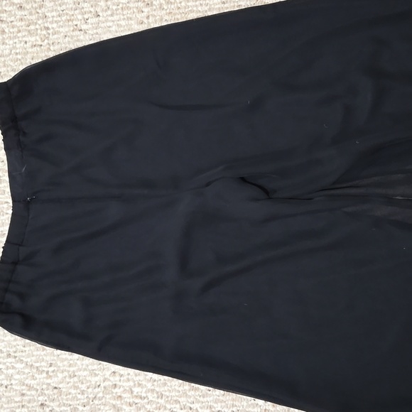 Chic Black Wide-Leg Pants With Sheer Outer Layer - Picture 12 of 15